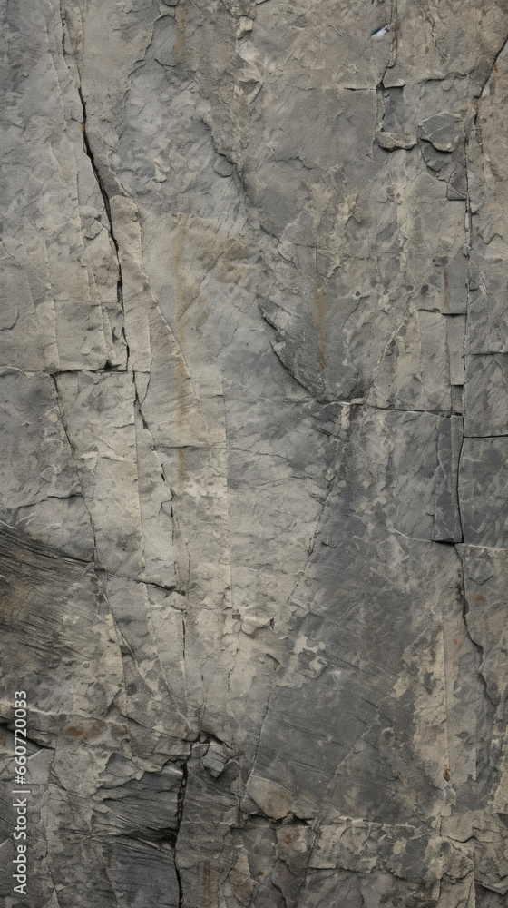 Aufkleber texture of weathered slate, with a rough and worn appearance. the edges are chipped and rough, while