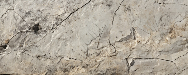 Closeup of limestone with fossil imprints of plant material The texture of this limestone is characterized by fossilized imprints of plant material, such as leaves and stems. These fossils