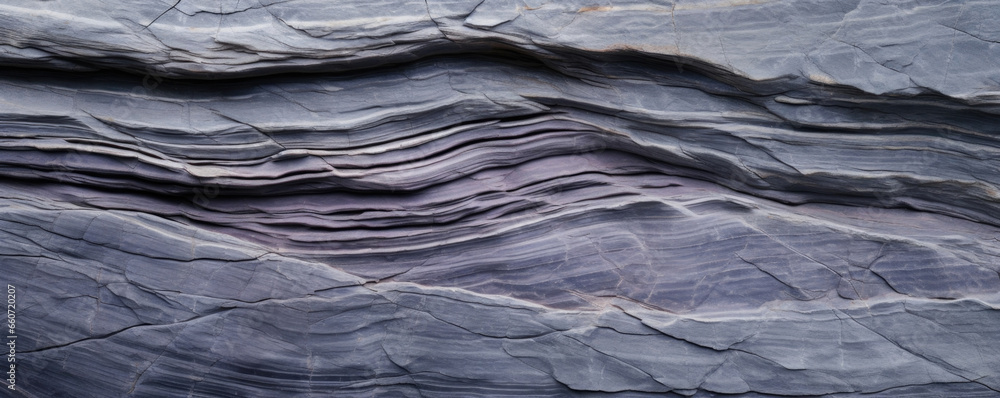 Poster closeup of thinly layered shale with a delicate, almost brittle texture. the layers are tightly comp