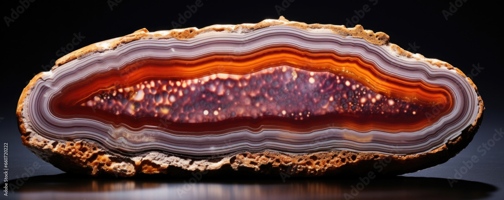 Poster textured agate slice this agate slice showcases a stunning display of banded patterns. its delicatel