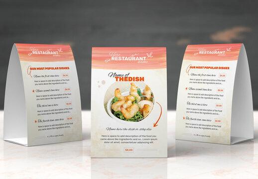 Table Tent Japanese Food Menu Template