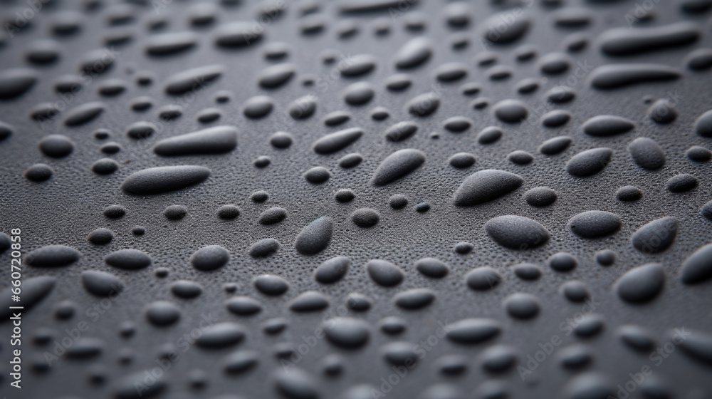 Poster closeup of a molded rubber pattern with a speckled texture, commonly used for creating smooth and du