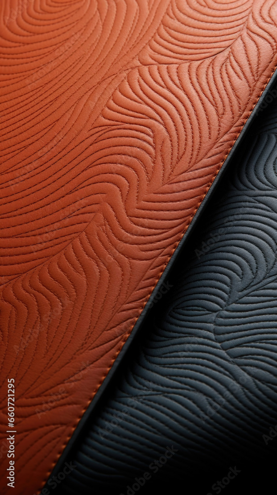 Poster closeup of a bonded leather with a twotone color scheme, showcasing its versatility in creating uniq