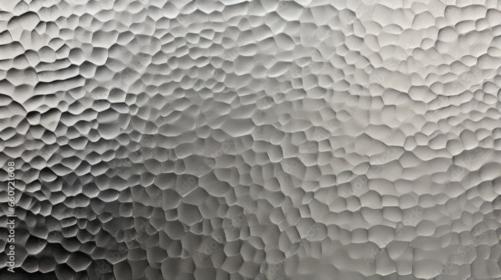 Poster closeup of a hammered steel texture, showing its unique and uneven surface. its hammered pattern add