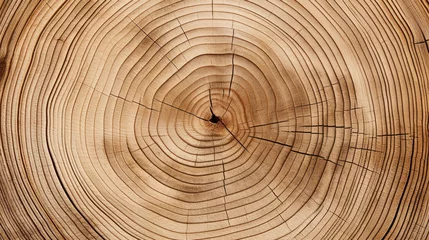 Schilderijen op glas The mesmerizing texture of tree rings, showcasing a repeating pattern of concentric circles, a simple yet beautiful design in nature. © Justlight