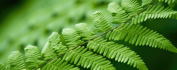 Fototapeta na wymiar Intricate texture of a fern frond, with its finely serrated edges giving it a delicate and airy appearance.