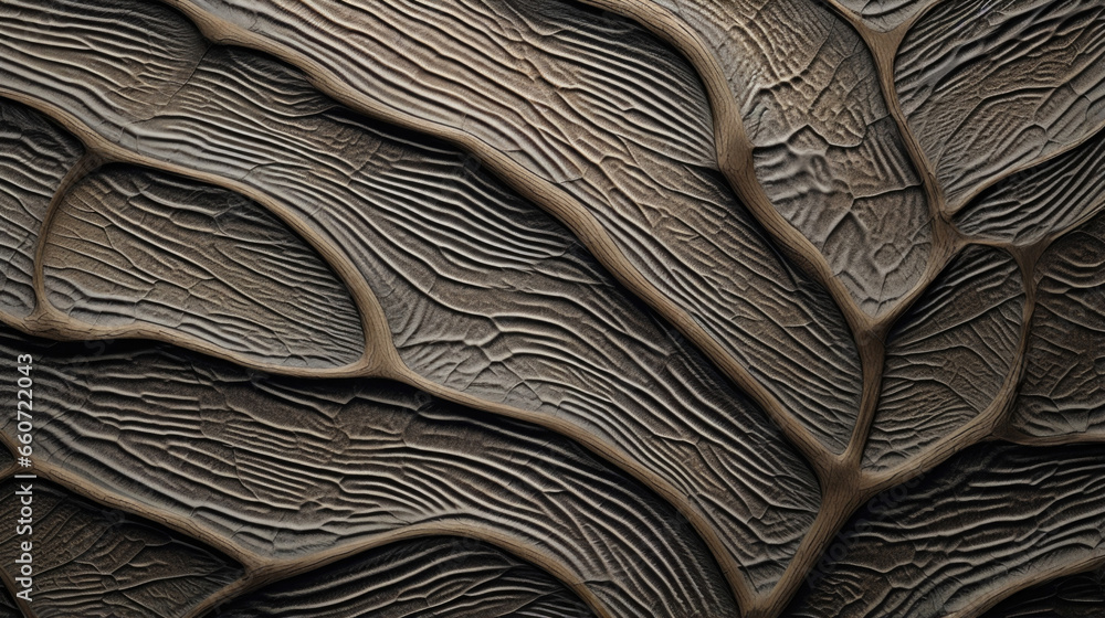 Poster closeup of a ed antler surface. thin, dark lines run across the surface in intricate patterns, resem
