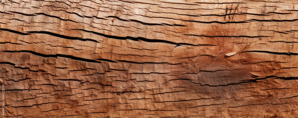 Poster a detailed shot of a cedar tree bark with thin, shallow marks made by a woods persistent drilling. t