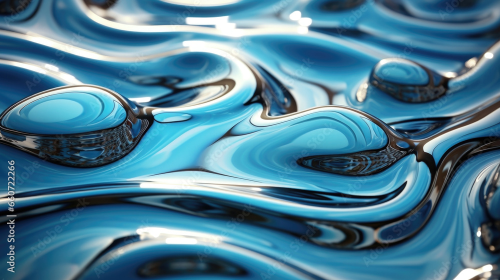 Poster closeup of undulating liquid pools the surface of these reflective pools appears to move and undulat