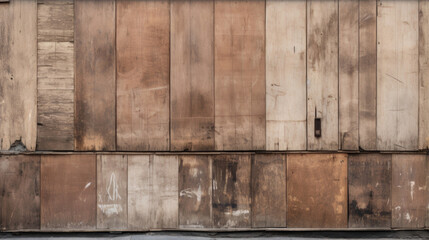 Texture of aged storefronts, characterized by a combination of dark, stained wood and lighter, weathered panels, giving a sense of depth and character.
