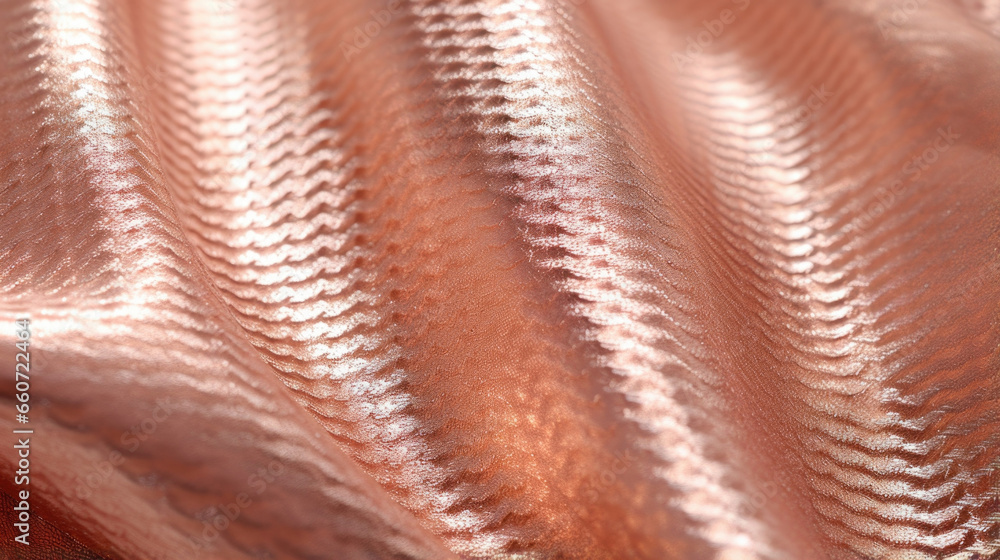 Poster texture of a rose gold metallic mesh, with a meshlike pattern and a shiny finish. the texture appear