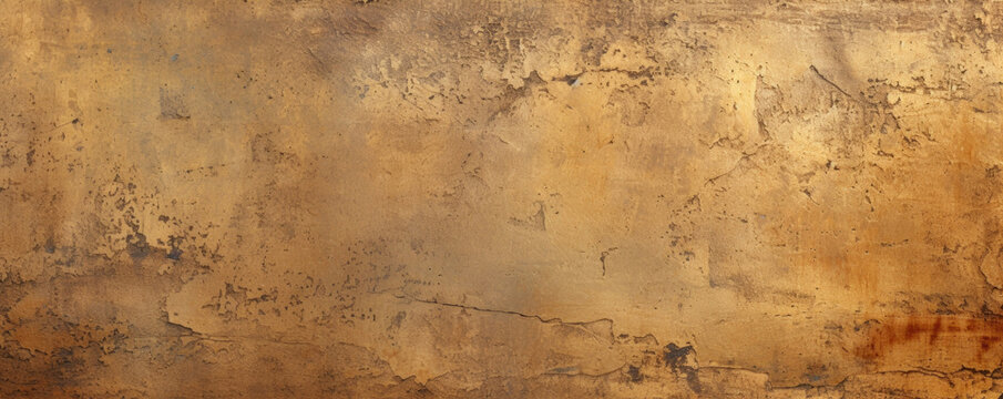 Closeup of a weathered antique gold surface, revealing a subtle mixture of coppery hues.