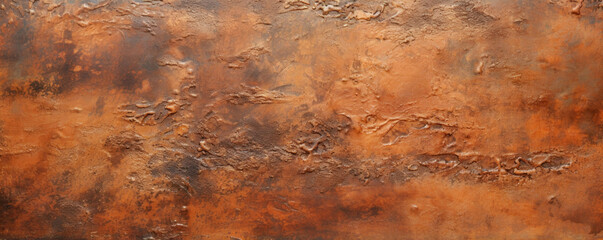 Closeup of painted copper The copper in this texture has been intentionally painted over, resulting in a mixture of textures and colors, with areas smoother and shinier than others. - obrazy, fototapety, plakaty