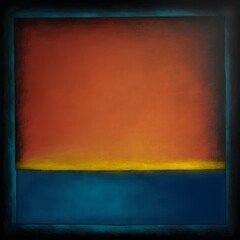 orange and blue soft blended sunset colors rothko style black faded edges black background 