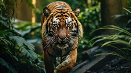 Portrait of a Sumatran tiger