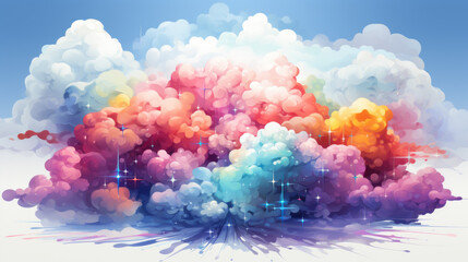 Fototapeta premium abstract watercolor background with clouds