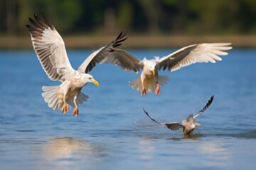 Fototapeta premium two seagulls in flight