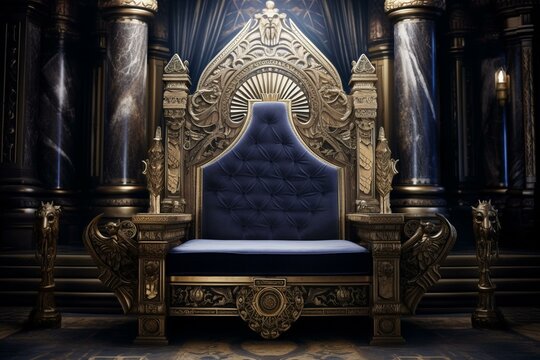 Elegant, luxurious seat of the ruling monarch. Generative AI