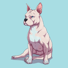 Dog american bully pitbull white
