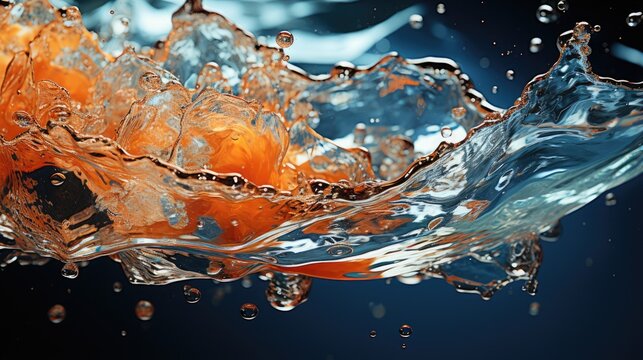 splashing clear water droplets