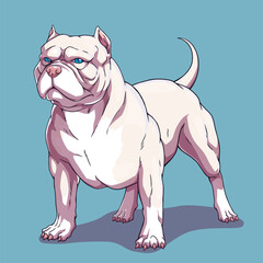 Dog american bully pitbull white
