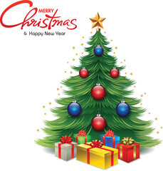 christmas tree with gift boxes