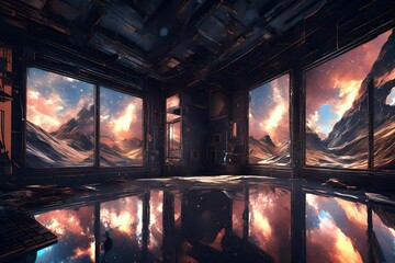 fireplace with burning logs