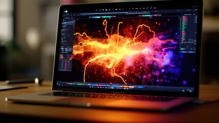 Technology and data science, scientists analyze and visualize technology