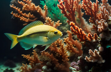 Naklejka na ściany i meble fish with reef