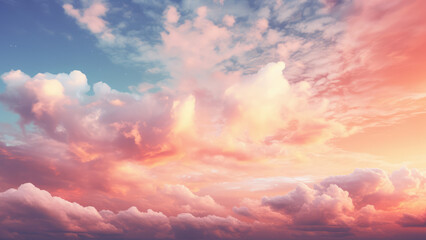 Tranquil Sunset with Dramatic Cloudscape and Afterglow, Beautiful Sky