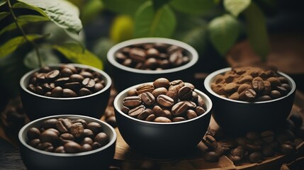 Obraz premium coffee beans and cup