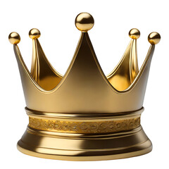 Golden crown isolated cutout on transparent