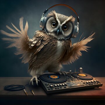 Owl bird as dj wallpaper 
