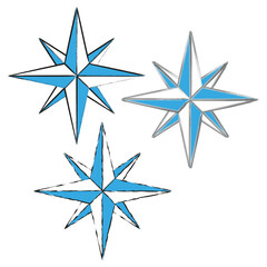 Obraz premium Compass star. Thief Star. Rose of Wind. Vector illustration. EPS 10.