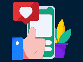 Virtual characters social communication concept business flat vector hand drawn illustration
