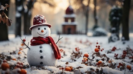 snowman on the snow