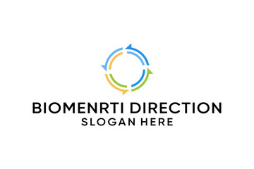 circular biometry with logo arrow direction