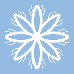 Beautiful snowflake on light blue background