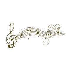 Notes for Christmas music on white background