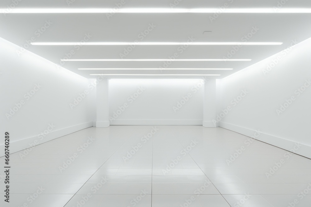 Poster empty large white room. background with selective focus and copy space