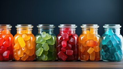 jelly beans in glass jars