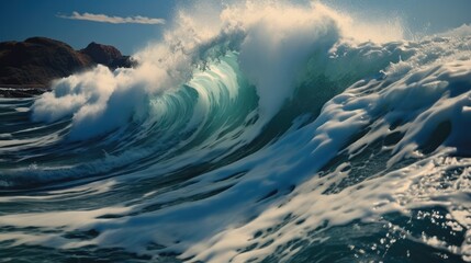 Waves crashing, Big dramatic wave.