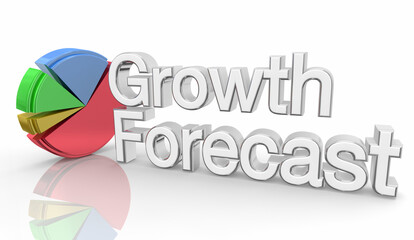 Growth Forecast Pie Chart More Income Profit Money Increase 3d Illustration