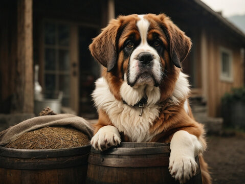 san bernardo dog portrait