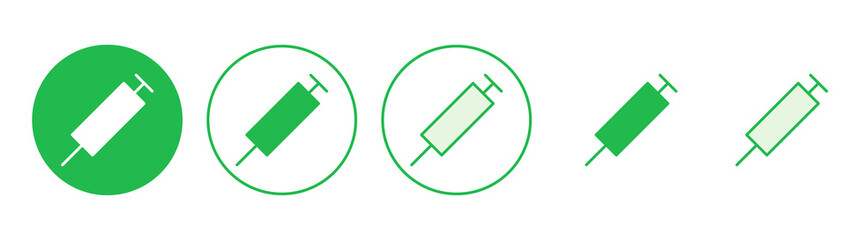 Syringe icon set. injection icon vector.