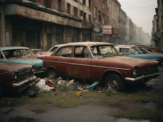 abandoned retro car 