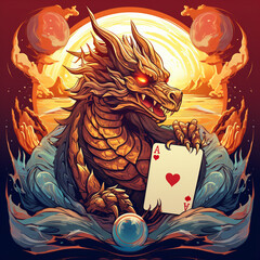 Dragon with card