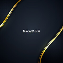 Abstract gold luxury square background with elegant style decoration