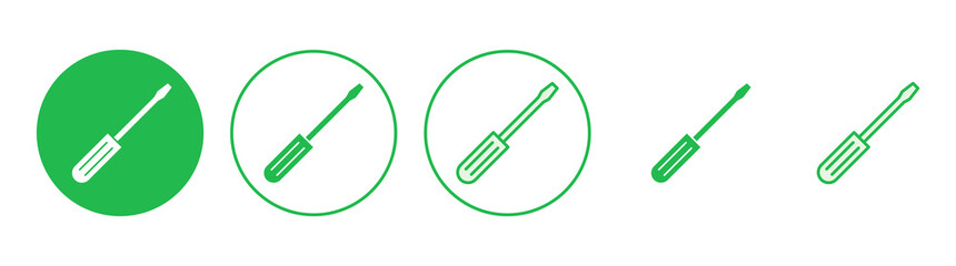 Screwdriver icon set. tools icon vector