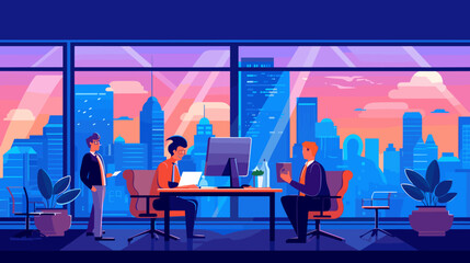Concept vector illustration of business meeting.